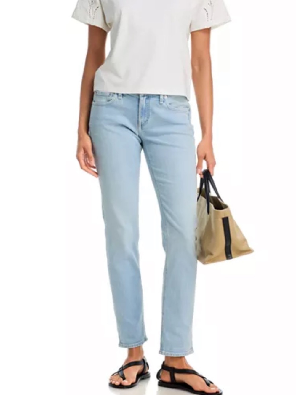 rag & bone Light Blue Straight Leg Jeans
Dre Slim Boyfriend Jeans in Pleasant